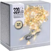 Koopman LED-Lichterkette, 320 LEDs, warmweiß, 230 V, transparent, Innen/Außen, 27 m, Timer