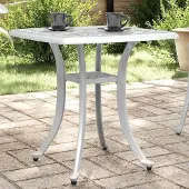 Merkloos Gusseiserner Gartentisch mit Sonnenschirmhalterung