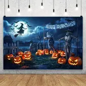Merkloos Halloween-Dekoration für den Hintergrund, 6 x 3 Meter