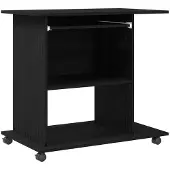 Merkloos Schreibtisch "Zwart Eiken" mit Rollen, 80x50x75 cm