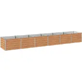 vidaXL Hochbeet im Garten Holz Braun 480 x 80 x 55 cm Stahl