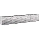 Syfax Hochbeet im Garten Verzinktes Silber 321 x 40 x 55 cm