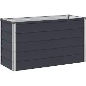 Syfax Hochbeet im Garten Anthrazit 100 x 40 x 55 cm Verzinkter Stahl
