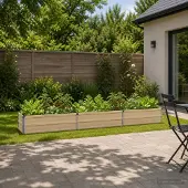 vidaXL Hochbeet im Garten Elfenbein 240 x 40 x 24 cm Stahl