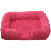 Sonstiges Hundebett Rechteckig Flauschig Plüsch Waschbar Rutschfest Rosenrot L 80x53cm