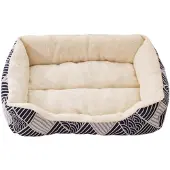 Sonstiges Hundebett Rechteckig Flauschig Plüsch Haustierbett Katzenbett Blau 44x32x10.5cm