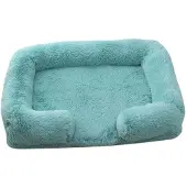 Sonstiges Hundebett Rechteckig Flauschig Plüsch Waschbar Rutschfest Cyanblau S 40x35cm