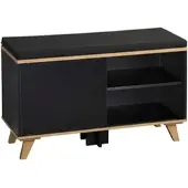 Kesper Schuhschrank "Schuhschrank mit Sitzkissen", schwarz, B:77cm H:48cm T:30cm, FSC-zertifizierter Holzwerkstoff, Schränke, Schuhschrank