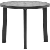 Merkloos Kunststoff-Gartentisch, rund, 89 cm Durchmesser, Anthrazitfarbe