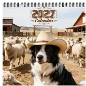Merkloos 12-monatiger Wandkalender mit Hunde-Motiven