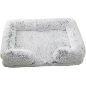 Sonstiges Hundebett Rechteckig Flauschig Waschbar Rutschfest Hellgrau S 40x35cm