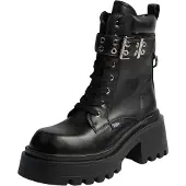 Buffalo Damen Elegante Stiefelette LIV LACE UP MID PD00018414 Schwarz
