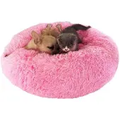 Sonstiges Donut Haustierbett Selbstwärmend Rund Atmungsaktiv Flauschig Rosa 60cm