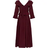 Kaffe Midikleid "Damen Kleid KAelsie", Damen, Gr. 46, N-Gr, rot (zinfandel), Kleider Midikleid