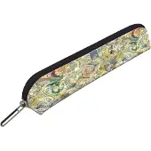 Bee-bee Federmäppchen Gold mit Paisley-Muster, 19 cm Breite, 4 cm Höhe, 3,5 cm Tiefe