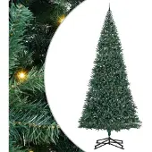 vidaXL Künstlicher vorbeleuchteter Weihnachtsbaum mit Kugelset Grün