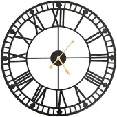 OEM Wanduhr, Quarzwerk, Vintage-Stil, Schwarz