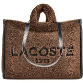 Lacoste Shopper Schultertasche Shopping Bag Brown Noir dunkelbraun