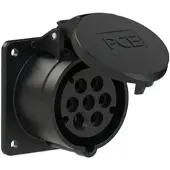 Pce 317-7f7v CEE-Anbausteckdose (75x75mm) 16A 7p 7h IP44/IP54 3177f7v