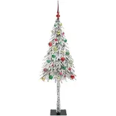 vidaXL Weihnachtsbaum Weiß 150 cm PE und Stahl