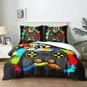 Sonstiges Bettwäsche-Set 140x200 cm mit 2 Kissenbezügen 65x65 cm, 3D-Grafikdruck, Mikrofaser