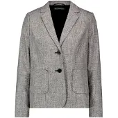 Betty Barclay Kurzblazer "Kurzblazer langarm", Damen, Gr. 36, grau (grau melange), Blazer Kurzblazer, Topseller