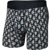 Saxx Droptemp Cooling Cotton Boxer Brief FLY flight pattern- black (FPB) S