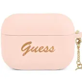GUESS GUAPLSCHSP AirPods Pro Hülle pink/rosa Silikon Charm Herz Kollektion