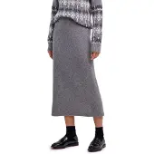 Falke Damen Rock, M, Grau, Rippe, Schurwolle
