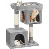 Feandrea Kratzbaum Haus Liegeplatz für Katzen 84cm Grau