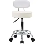 Selius Drehbarer Bürostuhl – Höhenverstellbar 52-67 cm – Kunstleder, weiß – Modernes Design