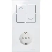 Kopp 853512011 HKi8-Kombination Jalousieschalter-Schutzkontakt-Steckdose, eckig, Farbe: weiß