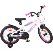 Volare Lily Kinderfahrrad - Mädchen - 16 Zoll - Weiss Rosa Lila