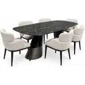 JVmoebel Esstisch mit 6x Stühle Esszimmer Design Luxusmöbel Moderner Komplettes