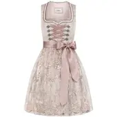 Nübler Dirndl NÜBLER "Dirndl mini Tessa", Damen, Gr. 36, EURO, beige, Obermaterial: 100% Polyester PES., Kleider Dirndl