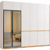 JVmoebel Kleiderschrank Moderner Stil Beige Farbe Elegantes Design Holzrahmen