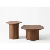 JVmoebel Couchtisch-Set Braune Farbe Moderner Stil Tischplatte Holz Holzbeine