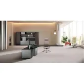 JVmoebel Brauner Büro-Set Designer Eckschreibtisch Robuster Sessel Bücherschrank
