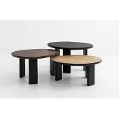 JVmoebel Couchtisch-Set Farbe Braun Moderner Stil Holzplatte Holzbeine Neu
