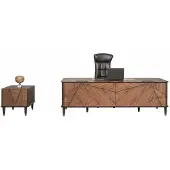 JVmoebel Exklusives Arbeitszimmer-Set Designer Schreibtisch Chefsessel Tisch
