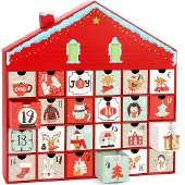 Dripio Adventskalender Weihnachtshaus 40,5 cm, 24 Türchen, Karton, Rot