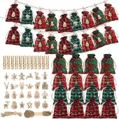 Dripio Adventskalender zum Befüllen, 24 Stoffbeutel, Jutesäckchen, DIY