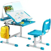 OEM Kinderbüro-Set mit LED-Licht, höhenverstellbar, blau