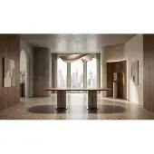 JVmoebel Moderne Esstisch mit Holzplatte und Designer Fuss