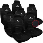 BellaFurn 7-teiliges Universal-Autositzbezug-Set schwarz-blau