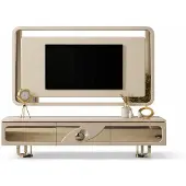 JVmoebel Stilvolles TV Lowboard und TV Rahmen s Wohnzimmer Set 2tlg