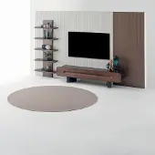 JVmoebel Wohnwand Set Modern Braun Elegant TV Board Regal Luxus Anbauwand