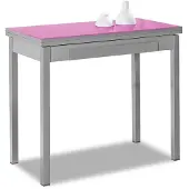 Dripio Küchentisch Buchform, Glas, Fuchsia, 90x50 cm