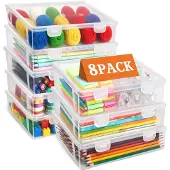 OEM Stapelbare Aufbewahrungsboxen, 8er-Set, transparent, BPA-frei, Klickdeckel
