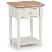 Dripio Lamptafel mit 1 Schublade, grau & geölte Eiche, 40x35x55 cm